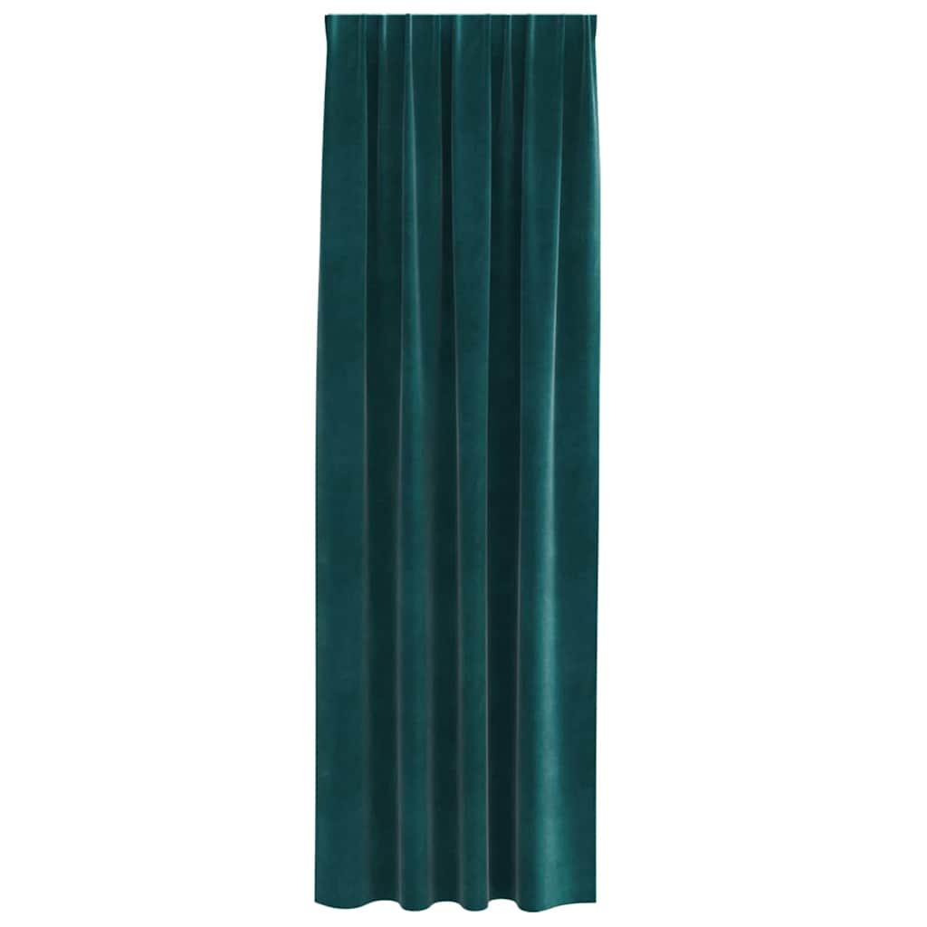 Mørklægningsgardiner 2 pcs Mørkegrøn 140 x 225 cm Fløjl