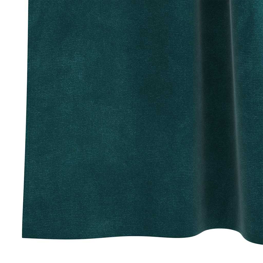 Mørklægningsgardiner 2 pcs Mørkegrøn 140 x 140 cm Fløjl