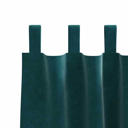 Mørklægningsgardiner 2 stk. Mørkegrøn 140 x 175 cm Fløjl