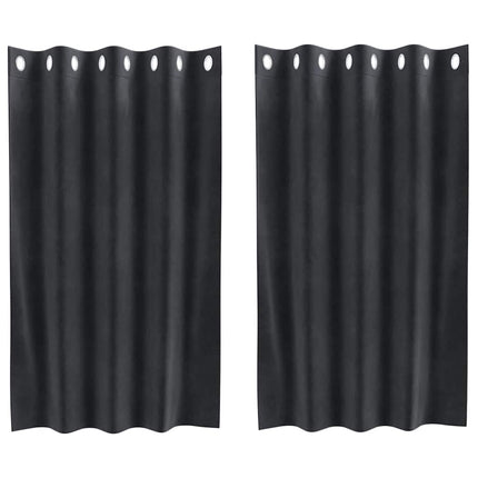 Mørklægningsgardiner 2 stk. Mørkegrå 140 x 140 cm Fløjl