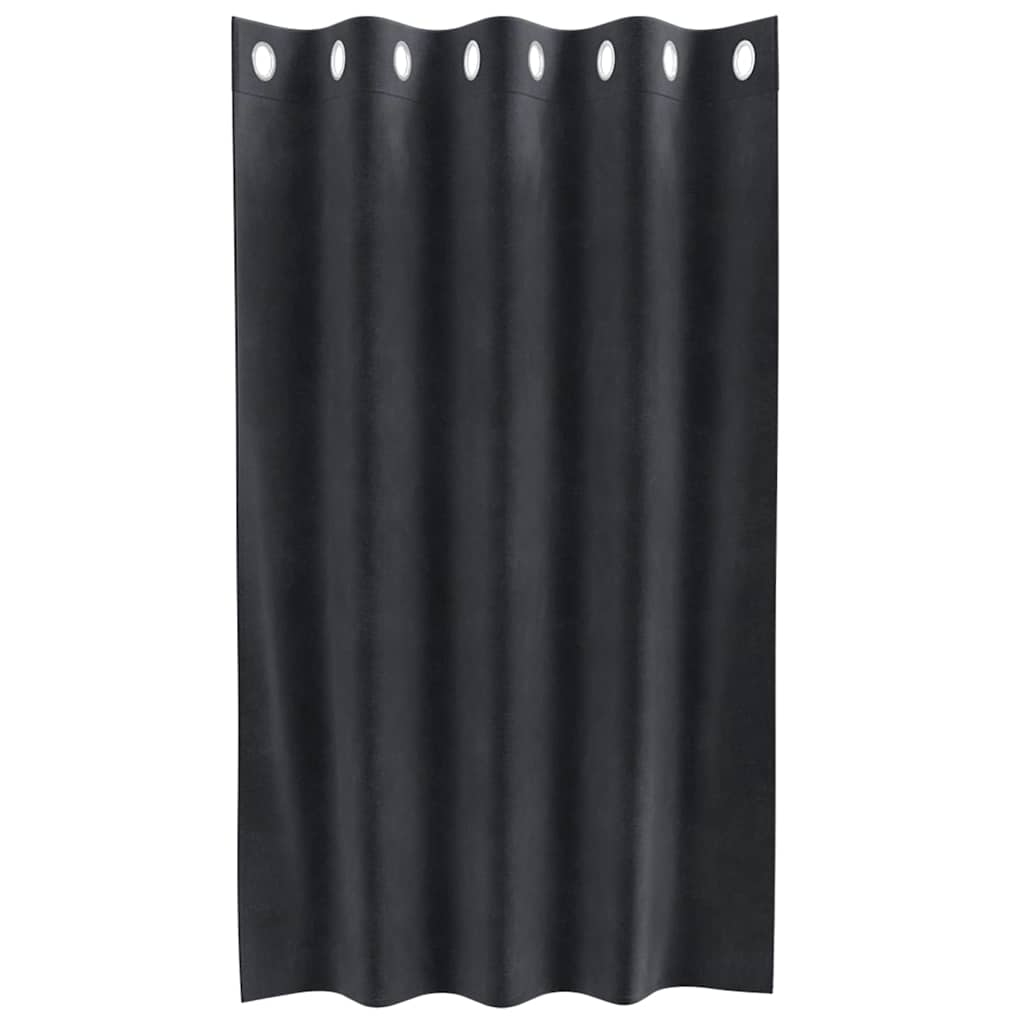 Mørklægningsgardiner 2 pcs Mørkegrå 140 x 140 cm Fløjl
