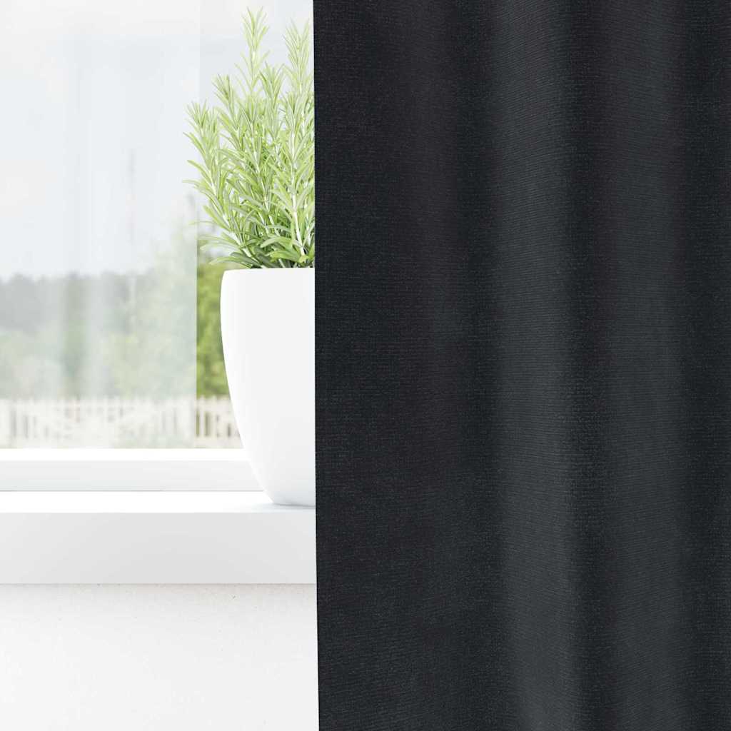 Mørklægningsgardiner 2 pcs Mørkegrå 140 x 260 cm Fløjl