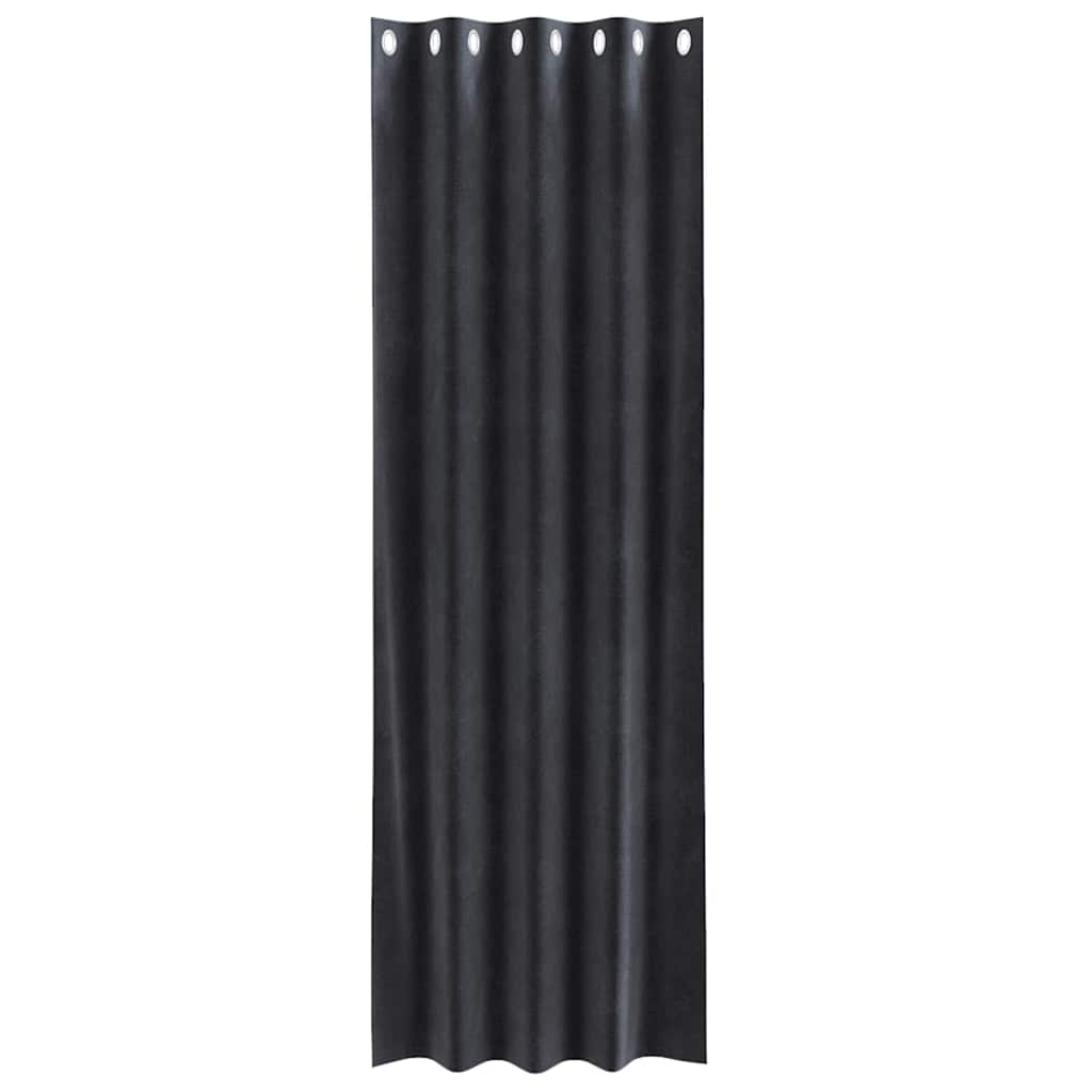 Mørklægningsgardiner 2 pcs Mørkegrå 140 x 260 cm Fløjl