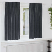 Mørklægningsgardiner 2 pcs Mørkegrå 140 x 175 cm Fløjl