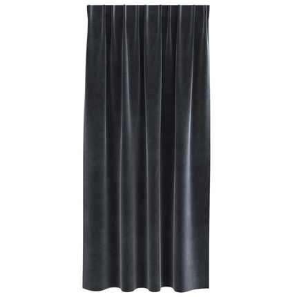 Mørklægningsgardiner 2 stk. Mørkegrå 140 x 175 cm Fløjl