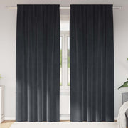 Mørklægningsgardiner 2 pcs Mørkegrå 140 x 225 cm Fløjl