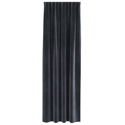 Mørklægningsgardiner 2 stk. Mørkegrå 140 x 260 cm Fløjl