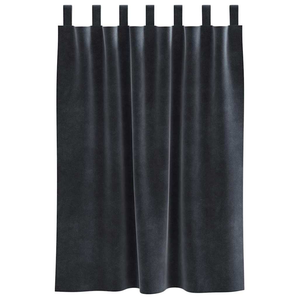Mørklægningsgardiner 2 pcs Mørkegrå 140 x 140 cm Fløjl