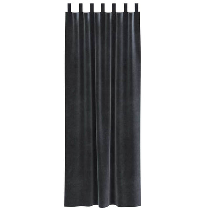 Mørklægningsgardiner 2 stk. Mørkegrå 140 x 245 cm Fløjl