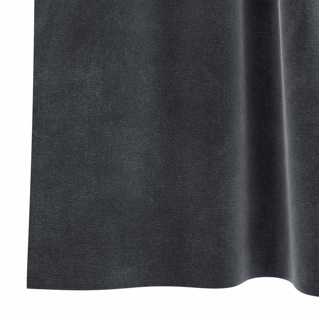 Mørklægningsgardiner 2 pcs Mørkegrå 140 x 260 cm Fløjl