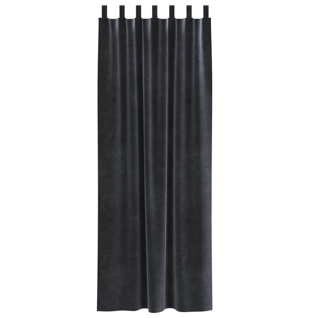 Mørklægningsgardiner 2 pcs Mørkegrå 140 x 260 cm Fløjl