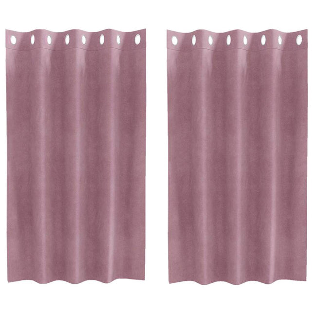 Mørklægningsgardiner 2 pcs Mørk pink 140 x 140 cm Fløjl