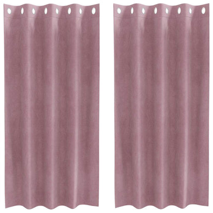 Mørklægningsgardiner 2 stk. Mørk pink 140 x 175 cm Fløjl