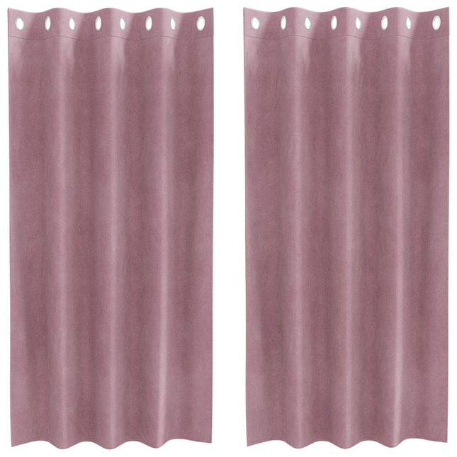 Mørklægningsgardiner 2 pcs Mørk pink 140 x 175 cm Fløjl