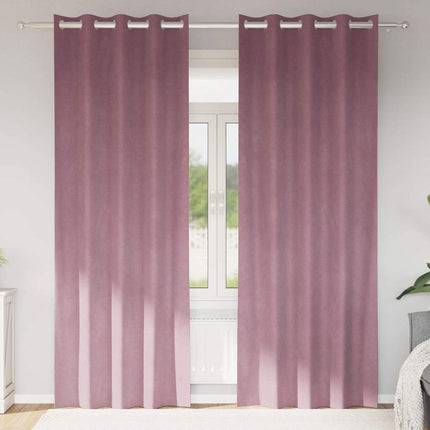 Mørklægningsgardiner 2 stk. Mørk pink 140 x 245 cm Fløjl