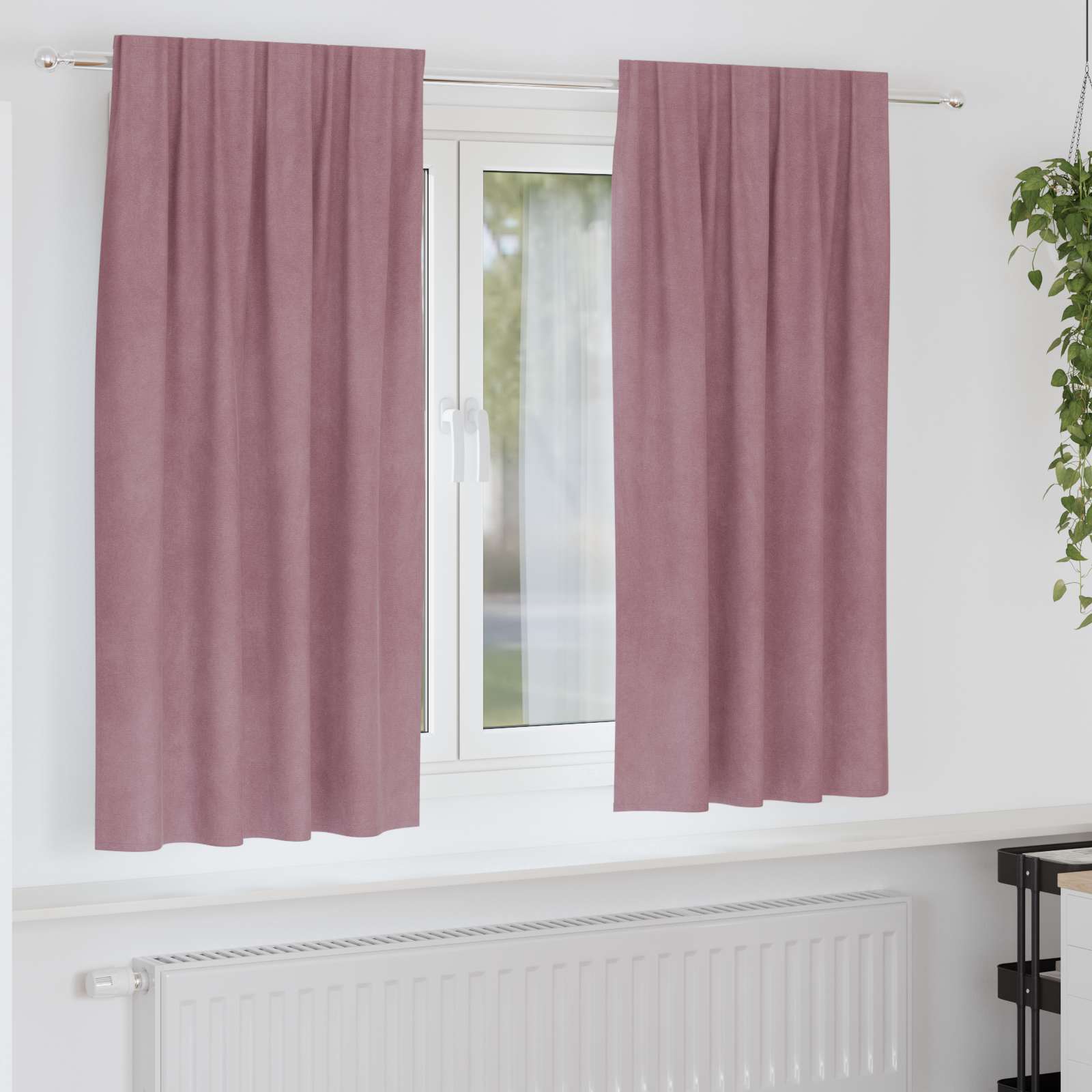 Mørklægningsgardiner 2 pcs Mørk pink 140 x 175 cm Fløjl