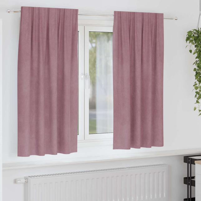 Mørklægningsgardiner 2 pcs Mørk pink 140 x 175 cm Fløjl