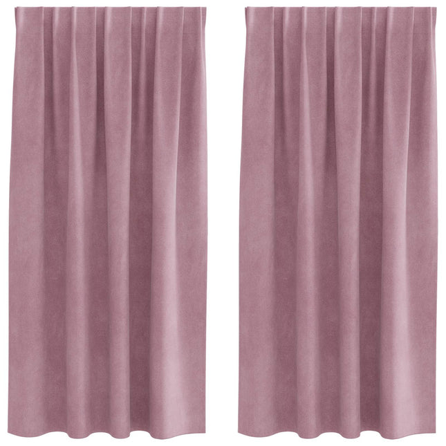 Mørklægningsgardiner 2 pcs Mørk pink 140 x 175 cm Fløjl