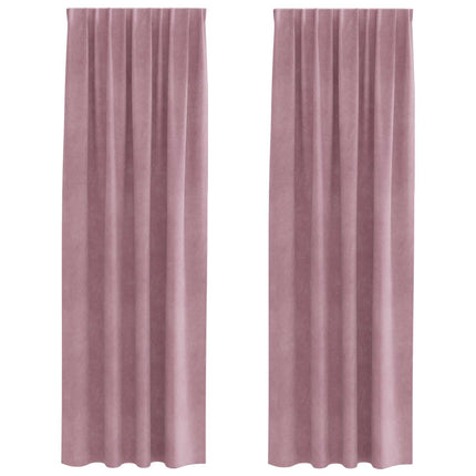 Mørklægningsgardiner 2 stk. Mørk pink 140 x 245 cm Fløjl