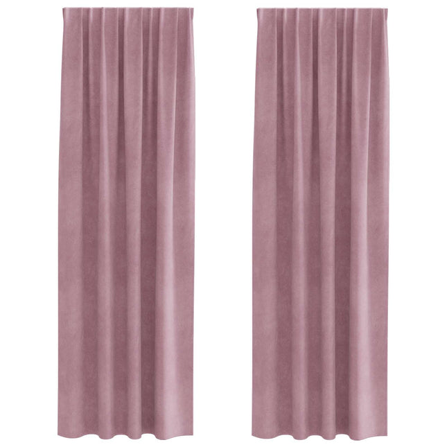 Mørklægningsgardiner 2 pcs Mørk pink 140 x 245 cm Fløjl