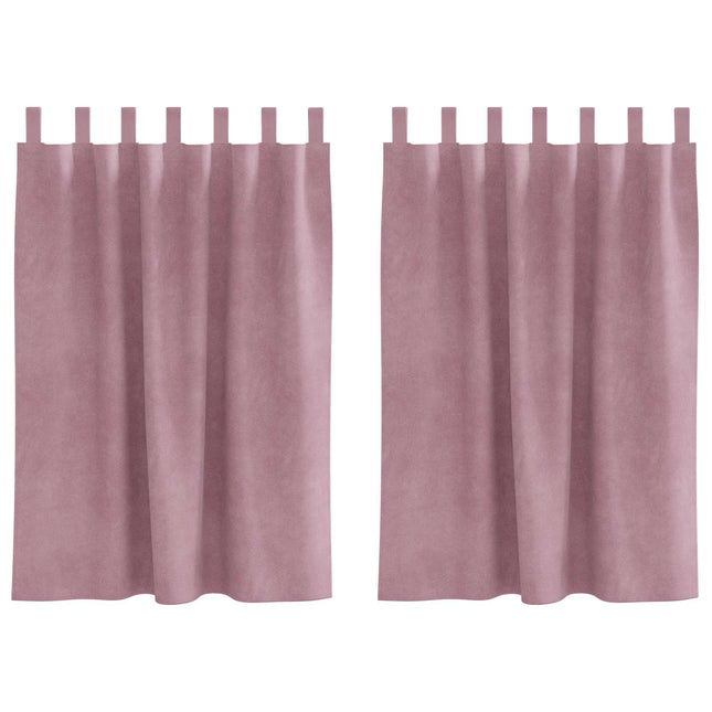 Mørklægningsgardiner 2 pcs Mørk pink 140 x 140 cm Fløjl