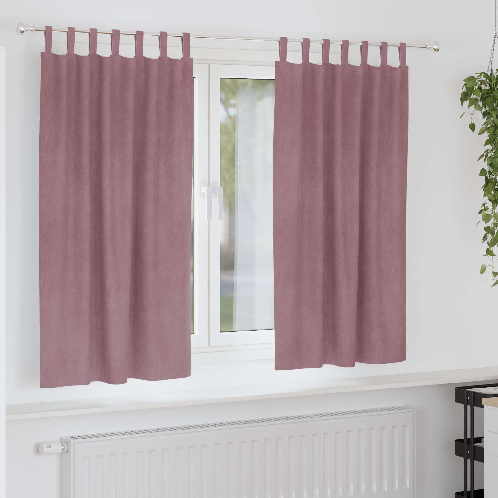 Mørklægningsgardiner 2 pcs Mørk pink 140 x 175 cm Fløjl