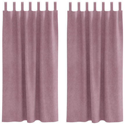 Mørklægningsgardiner 2 stk. Mørk pink 140 x 175 cm Fløjl