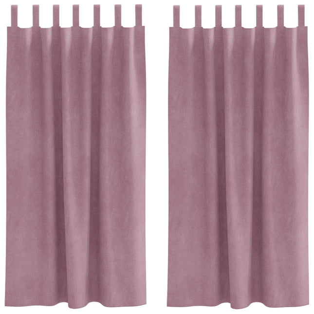 Mørklægningsgardiner 2 pcs Mørk pink 140 x 175 cm Fløjl