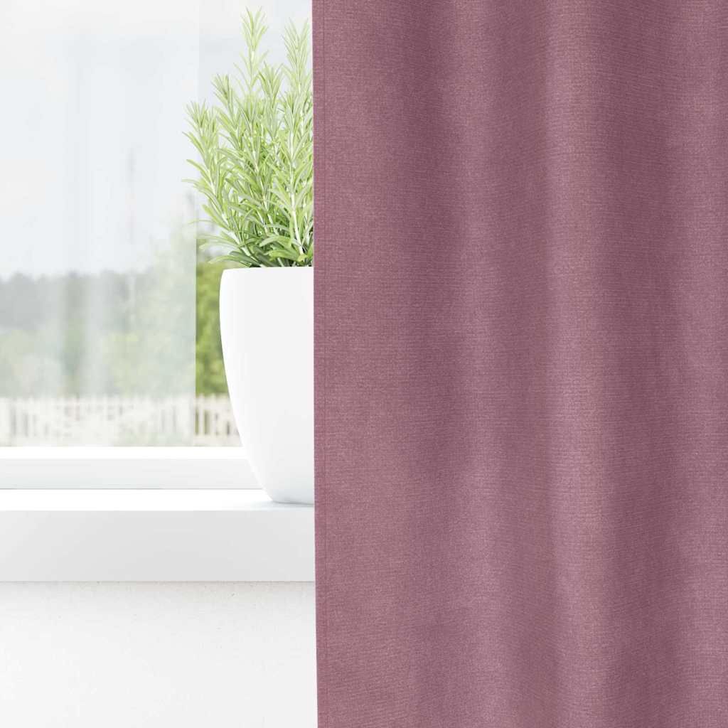 Mørklægningsgardiner 2 pcs Mørk pink 140 x 225 cm Fløjl