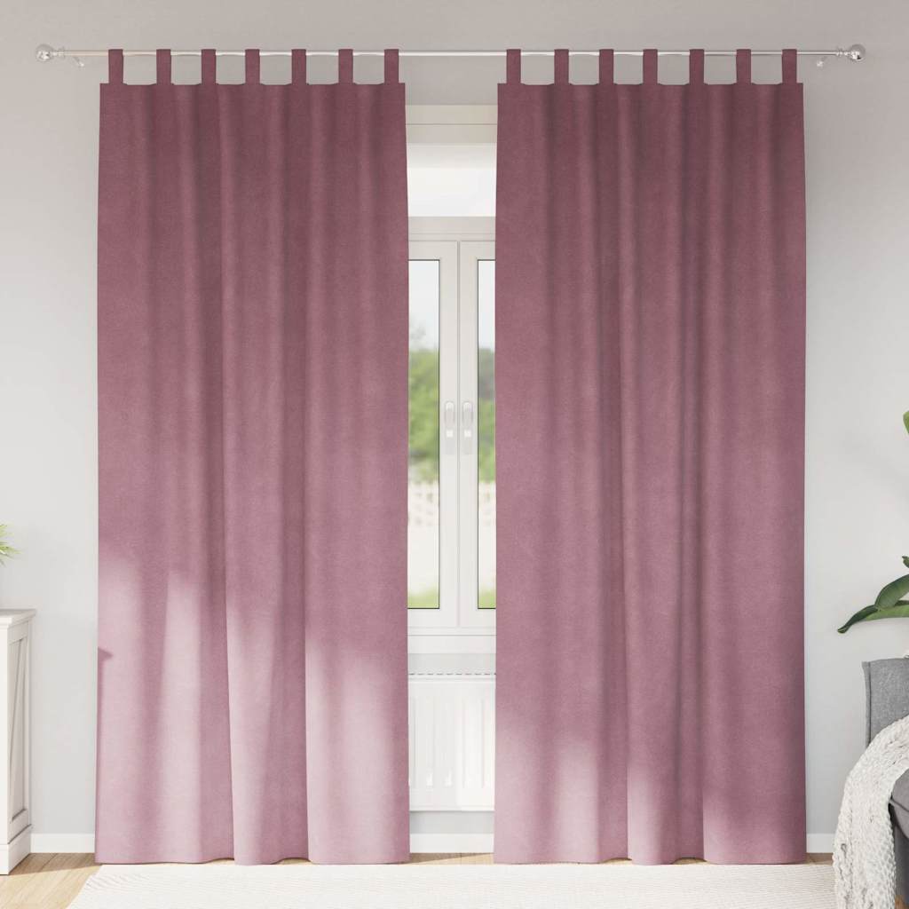 Mørklægningsgardiner 2 pcs Mørk pink 140 x 225 cm Fløjl