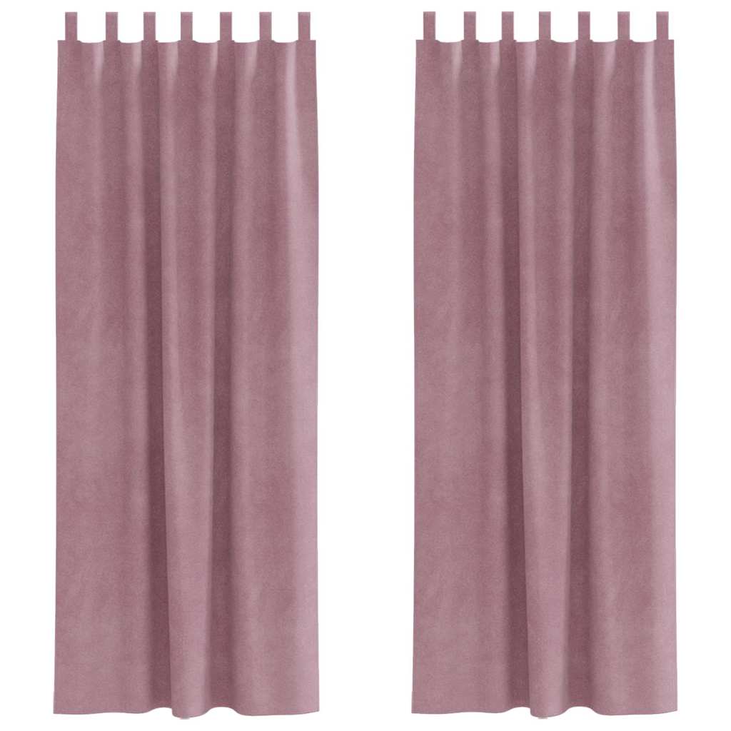 Mørklægningsgardiner 2 pcs Mørk pink 140 x 225 cm Fløjl