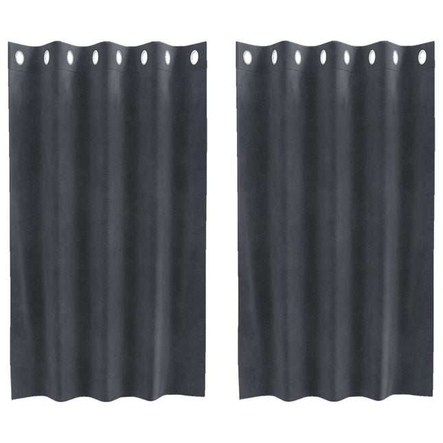Mørklægningsgardiner 2 stk. Lysegrå 140 x 140 cm Fløjl