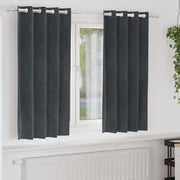 Mørklægningsgardiner 2 pcs Lysegrå 140 x 175 cm Fløjl