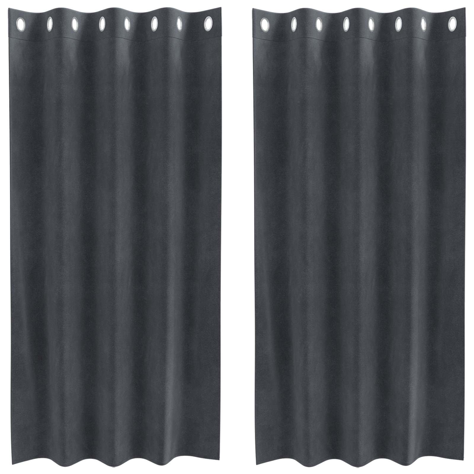 Mørklægningsgardiner 2 pcs Lysegrå 140 x 175 cm Fløjl