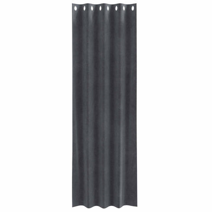 Mørklægningsgardiner 2 pcs Lysegrå 140 x 225 cm Fløjl