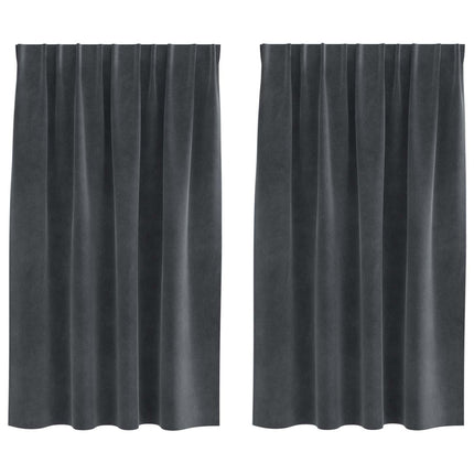 Mørklægningsgardiner 2 stk. Lysegrå 140 x 140 cm Fløjl
