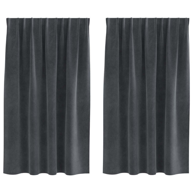 Mørklægningsgardiner 2 pcs Lysegrå 140 x 140 cm Fløjl