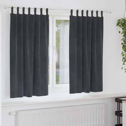 Mørklægningsgardiner 2 stk. Lysegrå 140 x 175 cm Fløjl