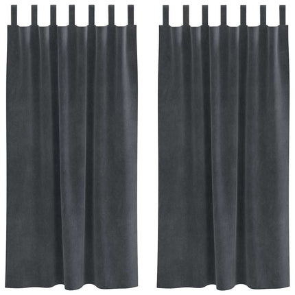 Mørklægningsgardiner 2 stk. Lysegrå 140 x 175 cm Fløjl