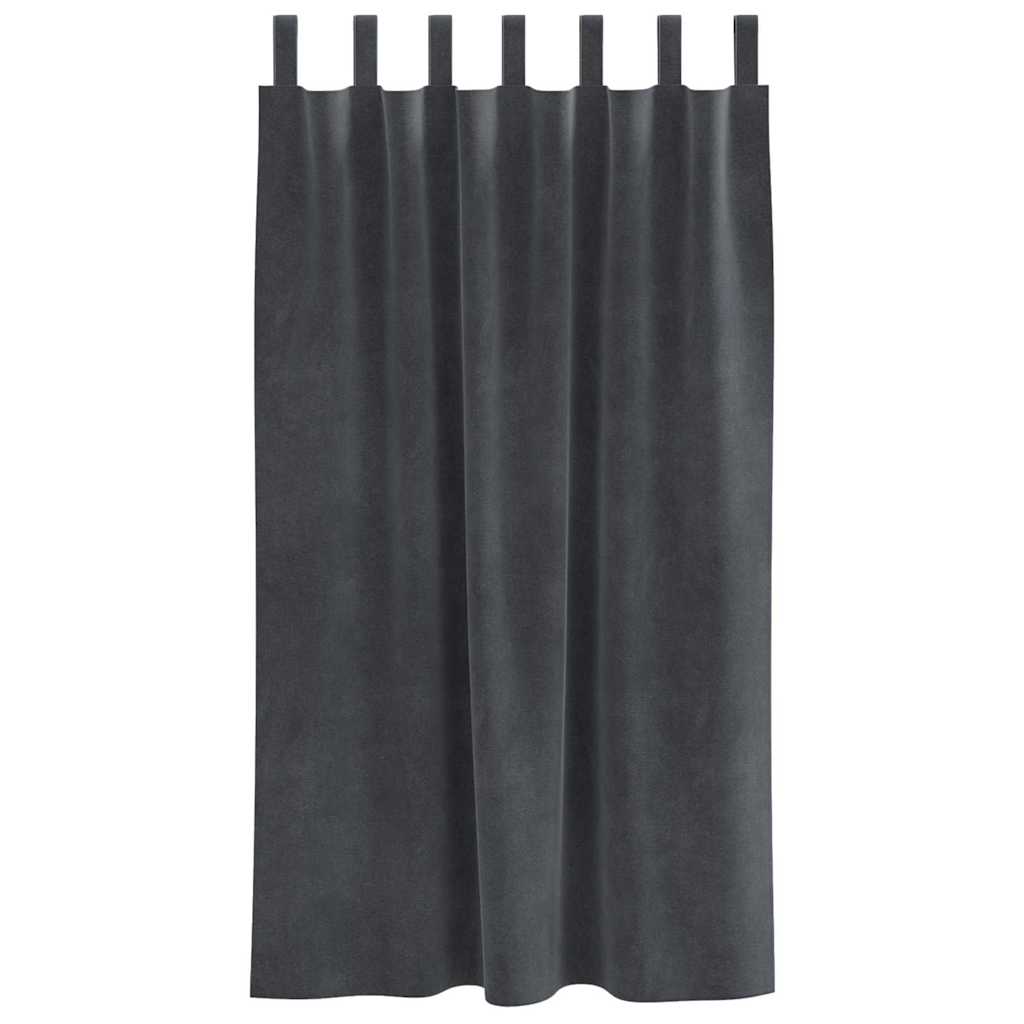 Mørklægningsgardiner 2 pcs Lysegrå 140 x 175 cm Fløjl