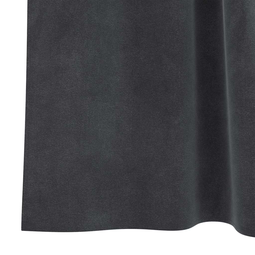 Mørklægningsgardiner 2 pcs Lysegrå 140 x 225 cm Fløjl