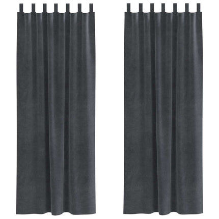 Mørklægningsgardiner 2 pcs Lysegrå 140 x 260 cm Fløjl