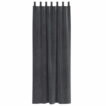 Mørklægningsgardiner 2 pcs Lysegrå 140 x 260 cm Fløjl