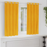 Mørklægningsgardiner 2 pcs Sennepsgul 140 x 175 cm Fløjl