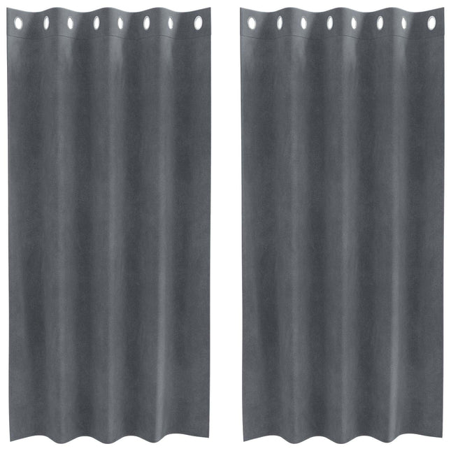 Mørklægningsgardiner 2 pcs Lysegrå 140 x 175 cm Fløjl