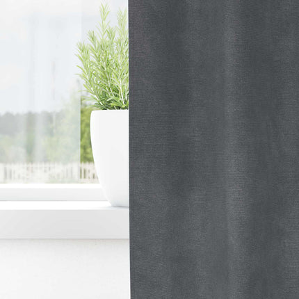 Mørklægningsgardiner 2 stk. Lysegrå 140 x 140 cm Fløjl