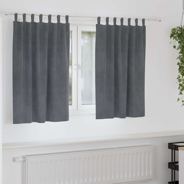 Mørklægningsgardiner 2 stk. Lysegrå 140 x 140 cm Fløjl