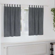 Mørklægningsgardiner 2 pcs Lysegrå 140 x 140 cm Fløjl