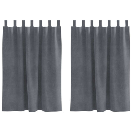 Mørklægningsgardiner 2 stk. Lysegrå 140 x 140 cm Fløjl