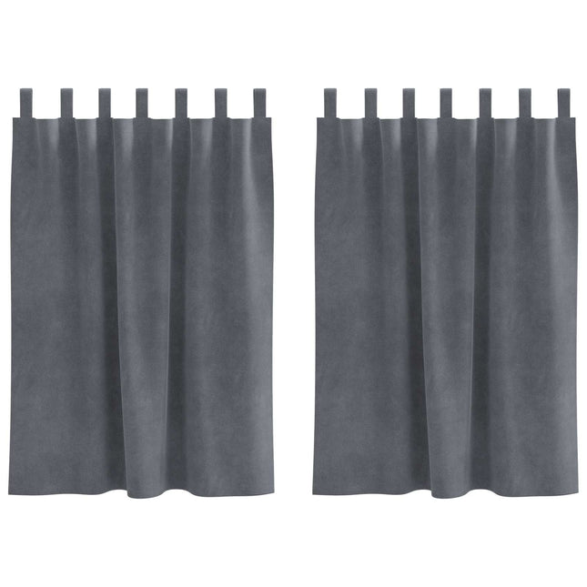Mørklægningsgardiner 2 stk. Lysegrå 140 x 140 cm Fløjl